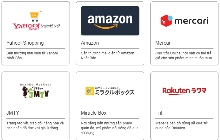 Một số trang web mua hộ hàng Nhật Bản phổ biến